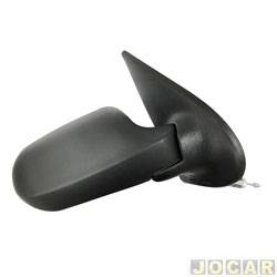 Retrovisor externo - Metagal - <b>Fiat Palio Hatch EX Five 1.0 mpi 8V Fire 4P de 2002 at 2003</b> - Palio 2001 at 2003 - 4 portas - Siena - com controle - preto - lado do passageiro - cada (unidade) - RTME36CR