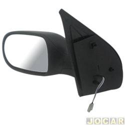 Retrovisor externo - Metagal - <b>Fiat Siena EL 1.4 8V Flex de 2010 at 2016</b> - Palio 2008 at 2011 4 portas - Siena - eltrico - com desembaador - preto - lado do motorista - cada (unidade) - RTSE69CE