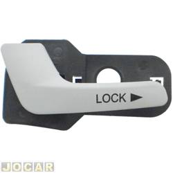 Maaneta interna da porta - Ori - <b>Fiat Palio Hatch ELX 1.8 8V Dualogic Flex 4P de 2009 at 2010</b> - Palio/Weekend/Siena - 2008 at 2011 - traseiro - 4 portas - prata - lado do motorista - cada (unidade) - 4237