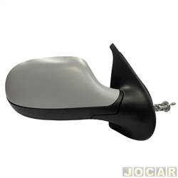Retrovisor externo - SPJ - <b>Fiat Palio Hatch Fire 1.0 8V Flex 2P de 2014 at 2016</b> - Palio economy 2011 at 2014 - Palio fire 2014 at 2016 - com controle manual - 2 portas - para pintar - lado do passageiro - cada (unidade) - EB-820