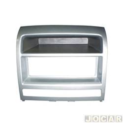 Moldura do painel do rdio - <b>Fiat Idea HLX 1.8 8V Flex de 2005 at 2010</b> - Idea 2005 at 2012 - Siena 2005 em diante - prata - cada (unidade)