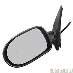 Retrovisor externo - SPJ - <b>Fiat Palio Weekend Attractive 1.4 8V Flex de 2012 at 2020</b> - Palio Weekend 2013 at 2020 - Siena 2013 at 2016 - 4 portas - eltrico - com desembaador - lado do motorista - cada (unidade) - EB-792