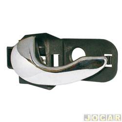 Maaneta interna da porta - <b>Fiat Palio Hatch EX 1.0 mpi 4P de 1998 at 2000</b> - Palio 1996 at 2003 - cromada - lado do motorista - cada (unidade)
