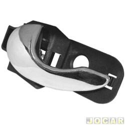 Maaneta interna da porta - <b>Fiat Palio Hatch EX 1.0 mpi 4P de 1998 at 2000</b> - Palio 1996 at 2003 - cromada - traseiro - lado do motorista - cada (unidade)