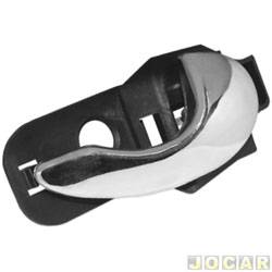 Maaneta interna da porta - <b>Fiat Palio Hatch EX 1.0 mpi 4P de 1998 at 2000</b> - Palio 1996 at 2003 - cromada - traseiro - lado do passageiro - cada (unidade)