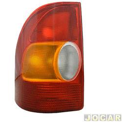Lanterna traseira principal - alternativo - HT Lanternas - <b>Fiat Strada Cabine Simples LX 1.6 mpi 16V gasolina 2P de 1998 at 2000</b> - Strada 1998 at 2001 - tricolor - lado do motorista - cada (unidade) - 421664