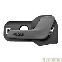 Maaneta interna da porta - <b>Fiat Palio Hatch EX 1.0 8V Flex 2P de 2005 at 2007</b> - Palio/Siena/Strada 2004 at 2007 - cinza - dianteiro - lado do passageiro - cada (unidade)