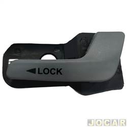 Maaneta interna da porta - <b>Fiat Palio Hatch HLX 1.8 8V Flex 4P de 2004 at 2007</b> - Palio/Weekend/Siena 2004 at 2007 - 4 portas - cinza - traseiro - lado do passageiro - cada (unidade)