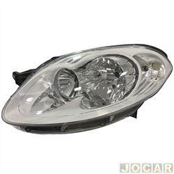 Farol principal - importado - Palio 2012 em diante - H7/H1 - foco duplo - mscara cromada - lado do motorista - cada (unidade) - ZN1414663