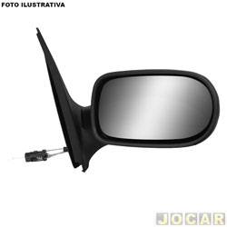 Retrovisor externo - SPJ - Fiat Palio Hatch Fire 1.0 8V Flex 2P de 2014 at 2016 - Palio economy 2011 at 2014 - Palio fire 2014 at 2016 - 2 portas - com controle manual - sensor de temperatura - lado do motorista - cada (unidade) - EB807