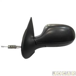 Retrovisor externo - SPJ - <b>Fiat Palio Hatch Fire 1.0 8V Flex 4P de 2014 at 2017</b> - Palio economy 2011 at 2014 - Palio fire 2014 at 2017 - 4 portas - com controle e sensor de temperatura- texturizado - preto - lado do motorista - cada (unidade) - EB809