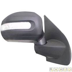 Retrovisor externo - Metagal - <b>Fiat Strada Cabine Estendida Adventure Locker 1.8 16V Flex 2P de 2011 at 2012</b> - Strada Locker 2011 em diante - com controle - com pisca - preto - lado do passageiro - cada (unidade) - RTVE12CR