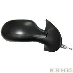 Retrovisor externo - Metagal - <b>Fiat Palio Hatch Fire 1.0 8V Flex 2P de 2014 at 2016</b> - Palio 2011 em diante 2 portas Economy - com controle - preto - lado do passageiro - cada (unidade) - RTVE18CR