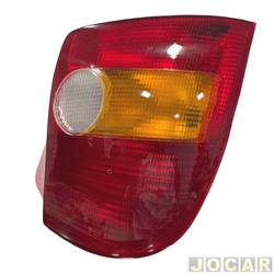 Lanterna traseira principal - alternativo - HT Lanternas - <b>Fiat Palio Hatch EX 1.0 mpi 2P de 1998 at 2000</b> - Palio 1996 at 2000 - carcaa vermelha - tricolor - lado do passageiro - cada (unidade) - 96802