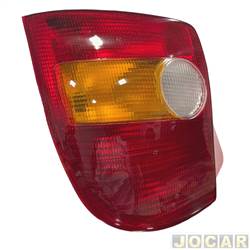 Lanterna traseira principal - alternativo - HT Lanternas - <b>Fiat Palio Hatch EX 1.0 mpi 4P de 1998 at 2000</b> - Palio 1996 at 2000 - carcaa vermelha - tricolor - lado do motorista - cada (unidade) - 96801