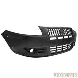 Para-choque dianteiro - importado - <b>Fiat Strada Cabine Simples Working 1.4 8V Flex 2P de 2009 at 2013</b> - Strada Working 2009 at 2012 - com furo pra milha - preto - cada (unidade) - 422068