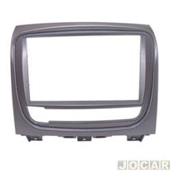 Moldura para central multimdia - <b>Fiat Palio Hatch Sporting 1.6 16V Flex 4P de 2011 at 2017</b> - Palio 2012 em diante Weekend/Adventure - 2 Din - cinza - cada (unidade)