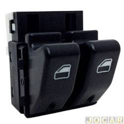Interruptor do vidro - alternativo - Almapy - <b>Fiat Palio Weekend ELX 1.6 mpi de 1998 at 2000</b> - Palio 1996 at 2000 - duplo - sem moldura - led mbar - cada (unidade) - 520.002
