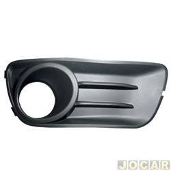 Grade (moldura) lateral do para-choque - alternativo - <b>Fiat Palio Hatch Attractive 1.4 8V Flex 4P de 2011 at 2017</b> - Palio hatch economy/Way 2014 em diante - com furo para milha - grafite - lado do passageiro - cada (unidade)