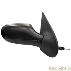 Retrovisor externo - importado - <b>Fiat Palio Hatch Fire 1.0 8V Flex Kit Concept 4P de 2006 at 2007</b> - Palio/Siena 2004 at 2007 - Palio fire economy 2009 at 2010 - 4 portas - com controle manual - preto - lado do passageiro - cada (unidade) - 21332