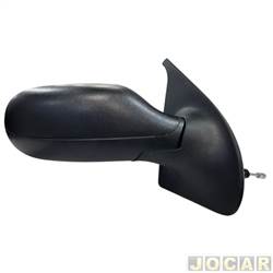 Retrovisor externo - importado - <b>Fiat Palio Hatch ELX 1.0 8V Flex 2P de 2007 at 2011</b> - Palio 2008 at 2011 2 portas - com controle - preto - lado do passageiro - cada (unidade) - 21358