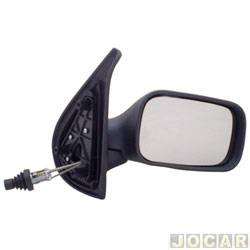 Retrovisor externo - alternativo - Retrovex - <b>Fiat Strada Cabine Simples Working 1.5 mpi gasolina 2P de 1998 at 2001</b> - Palio/Strada 1996 at 2000 - 2 portas - com controle manual - preto - lado do passageiro - cada (unidade) - 422294