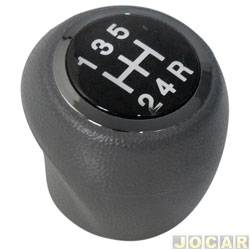 Manopla do cmbio - alternativo - <b>Fiat Palio Hatch Sporting 1.6 16V Dualogic Flex 4P de 2011 at 2013</b> - Palio 2012 at 2017 - com anel chumbo - cinza - cada (unidade)