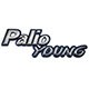 Letreiro - alternativo - Fiat Palio Hatch Young 1.0 mpi 2P de 2000 at 2002 - Palio 2000 at 2002 - "Palio Young" - cromado com fundo azul - cada (unidade)