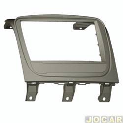 Moldura para central multimdia - <b>Fiat Palio Hatch Fire Way 1.0 8V Flex 4P de 2014 at 2017</b> - Palio 2014 / Palio Way 2014 - 2 din - cinza - cada (unidade)