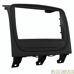 Moldura para central multimdia - <b>Fiat Palio Hatch Fire Way 1.0 8V Flex 4P de 2014 at 2017</b> - Palio 2014 / Palio Way 2014 - 2 din - preta - cada (unidade)