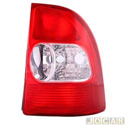 Lanterna traseira principal - alternativo - JCV Lanternas - <b>Fiat Strada Cabine Simples 1.5 mpi lcool 2P de 2003 at 2003</b> - Strada 2002 at 2006 - lado do passageiro - cada (unidade) - 252822
