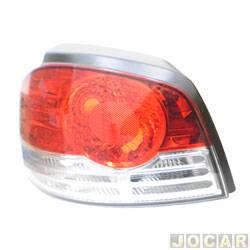 Lanterna traseira principal - importado - <b>Fiat Palio Hatch 1.8R Flex 2P de 2007 at 2010</b> - Palio ELX/1.8R 2009 at 2011 - vermelho e branco - lado do motorista - cada (unidade) - 422937