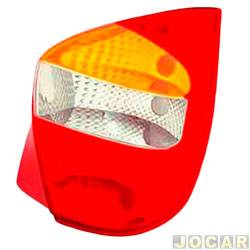 Lanterna traseira principal - importado - <b>Fiat Palio Hatch 1.5 mpi 2P lcool de 2002 at 2003</b> - Palio 2001 at 2003 - carcaa vermelha - tricolor - lado do passageiro - cada (unidade) - 610359