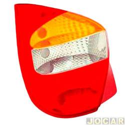 Lanterna traseira principal - importado - <b>Fiat Palio Hatch 1.5 mpi 2P lcool de 2002 at 2003</b> - Palio 2001 at 2003 - carcaa vermelha - tricolor - lado do motorista - cada (unidade) - 610360