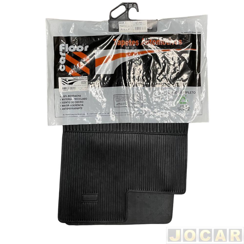 Tapete de borracha - Car Floor - Palio 1996 até 2000 - Young - 4 peças - preto - jogo - D037.0