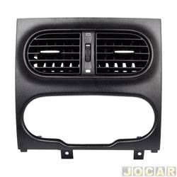 Moldura do painel do rdio - Original Fiat - <b>Fiat Strada Cabine Dupla Working 1.4 8V Flex 3P de 2013 at 2016</b> - Palio 2013 at 2016 - preta - cada (unidade) - 100202738