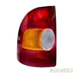 Lanterna traseira principal - alternativo - HT Lanternas - <b>Fiat Strada Cabine Simples LX 1.6 mpi 16V gasolina 2P de 1998 at 2000</b> - Strada 1998 at 2001 - carcaa preta - tricolor - lado do motorista - cada (unidade) - 423774