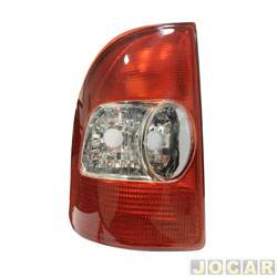 Lanterna traseira principal - alternativo - HT Lanternas - <b>Fiat Strada Cabine Simples 1.5 mpi lcool 2P de 2003 at 2003</b> - Strada 2002 at 2006 - carcaa preta - lado do motorista - cada (unidade) - 423776