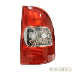 Lanterna traseira principal - alternativo - HT Lanternas - <b>Fiat Strada Cabine Simples 1.5 mpi lcool 2P de 2003 at 2003</b> - Strada 2002 at 2006 - carcaa preta - lado do passageiro - cada (unidade) - 423777