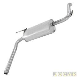 Silencioso do escapamento - Scapex - <b>Fiat Strada Cabine Simples Working 1.5 mpi gasolina 2P de 1998 at 2001</b> - Strada 1.3/1.4/1.5 8V 2000 at 2015 - Fiorino 2013 em diante - cada (unidade) - 21524