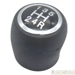 Manopla do cmbio - alternativo - NAT - <b>Fiat Palio Hatch Sporting 1.6 16V Dualogic Flex 4P de 2011 at 2013</b> - Palio 2012 at 2017 - com anel cromado - preta - cada (unidade) - 200518