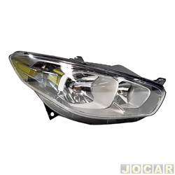 Farol principal - Magneti Marelli - <b>Fiat Grand Siena Essence 1.6 16V Flex de 2016 at 2021</b> - Grand Siena 2016 at 2021 - Dark Chrome Sublime - cromado - lado do passageiro - cada (unidade) - IMM0321199