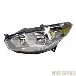 Farol principal - Magneti Marelli - <b>Fiat Grand Siena Essence 1.6 16V Flex de 2016 at 2021</b> - Grand Siena 2016 at 2021 - Dark Chrome Sublime - cromado - lado do motorista - cada (unidade) - IMM0322200