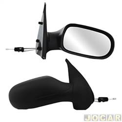 Retrovisor externo - SPJ - <b>Fiat Palio Hatch Fire 1.0 8V Flex 2P de 2014 at 2016</b> - Palio economy 2011 at 2014 - com controle manual - 2 portas - lado do passageiro - cada (unidade) - 35388