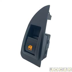 Interruptor do vidro - alternativo - <b>Fiat Palio Weekend Adventure Locker 1.8 8V Dualogic Flex de 2009 at 2010</b> - Palio/Siena 2008 at 2020 - simples - LED laranja - 4 terminais - lado do motorista - cada (unidade)