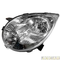 Farol principal - importado - J2 2010 at 2014 - regulagem manual - mscara cromada - lado do motorista - cada (unidade) - 28559