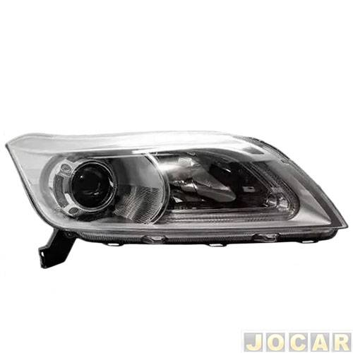 Farol principal - importado - Lifan X60 2013 até 2016 - com led e projetor - lado do passageiro - cada (unidade) - 28582