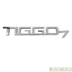 Letreiro - alternativo - <b>Caoa Chery Tiggo 7 T 1.5 turbo  cmbio automtico Flex 4P de 2019 at 2020</b> - Tiggo7 2019 at 2021 - TIGGO7 - cromado - cada (unidade)