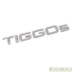 Letreiro - alternativo - <b>Caoa Chery Tiggo 5x T 1.5 Turbo cmbio automtico Flex 4P de 2020 at 2022</b> - Tiggo5 2018 em diante - TIGGO5 - cromado - cada (unidade)