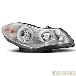 Farol principal - importado - <b>Chery Celer Hatch Look 1.5 16V  Flex 4p  de 2014 at 2015</b> - Celer 2012 at 2015 - lado do passageiro - cada (unidade) - 32966